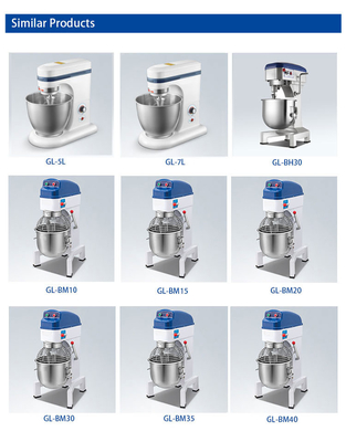 Mezclador de pasteles de hotel comercial con capacidad de 7L y motor de alambre de cobre estable 14KG 0.35KW de potencia