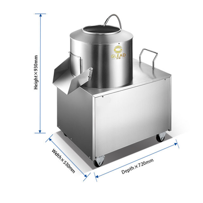 Máquina de pelar papas de hotel comercial de acero inoxidable 80KG Capacidad 150min/r Velocidad de rotación
