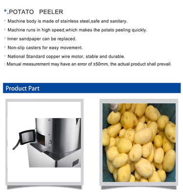 Cortador de patatas de acero inoxidable seguro y sanitario con velocidad de rotación de 150 min / r