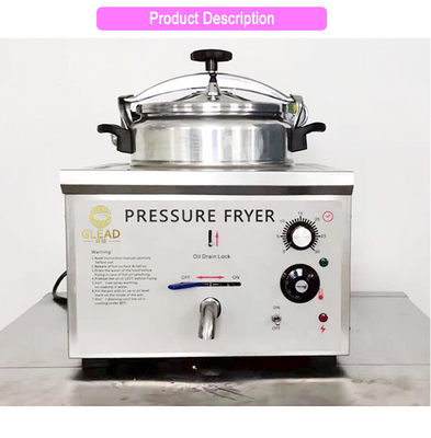 Solución del hotel / Equipo del vestíbulo del hotel estufa de pollo frito de 3 kW de 16L de capacidad con panel mecánico