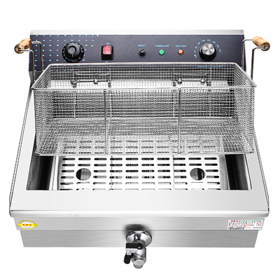 Equipo de cocina de cocina de un solo cilindro con tamaño compacto y rango de temperatura de 0-200C freidora