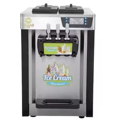 Máquina de helados pintados de acero inoxidable de escritorio de tres cabezas