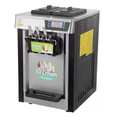 Máquina de helados pintados de acero inoxidable de escritorio de tres cabezas