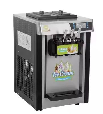 Máquina de helados pintados de acero inoxidable de escritorio de tres cabezas