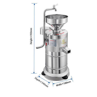 Máquina de leche de soja de acero inoxidable de 35 kg/h, trituradora automática de soja separada de escoria para uso comercial