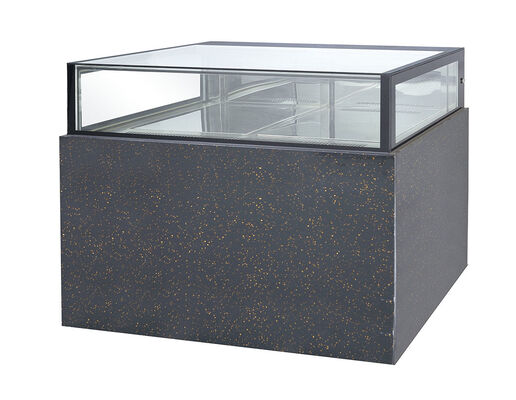 45 Degree Mitre Joint Glass Cake Display Chiller, Commercial Bakery Pastry Refrigerated Showcase With Anti-Fog Heated Glass