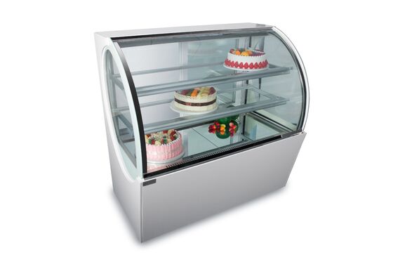Vestidor comercial de pasteles ovalado curvado Arc Glass Pastry Display Refrigerador