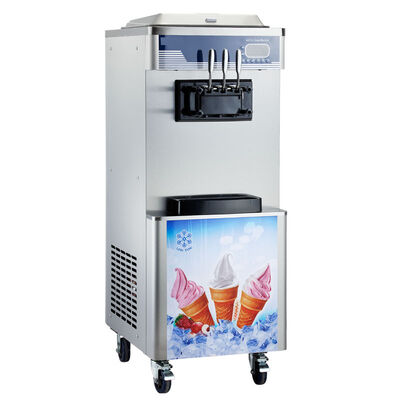 Commercial Vertical 3 Nozzles Soft Ice Cream Machine, Stainless Steel Soft Serve Frozen Yogurt Ice Cream Making Machine for Shop