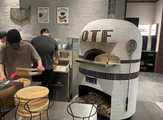 Horno híbrido de pizza mosaico. Horno de madera / gas / eléctrico triple combustible, exterior comercial y hogar pizza y tostador de pan.