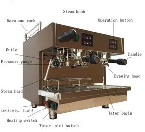 Máquina automática del café del café express comercial del restaurante con 2 grupos 9 litros