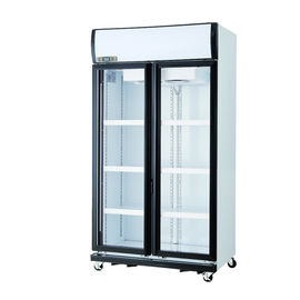 Escaparate vertical del refrigerador de dos puertas para el yogur de la botella del jugo de la leche de la bebida de la bebida
