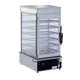 El vapor eléctrico de la exhibición de la comida del gabinete del vapor del vapor del bollo inoxidable roba color gris